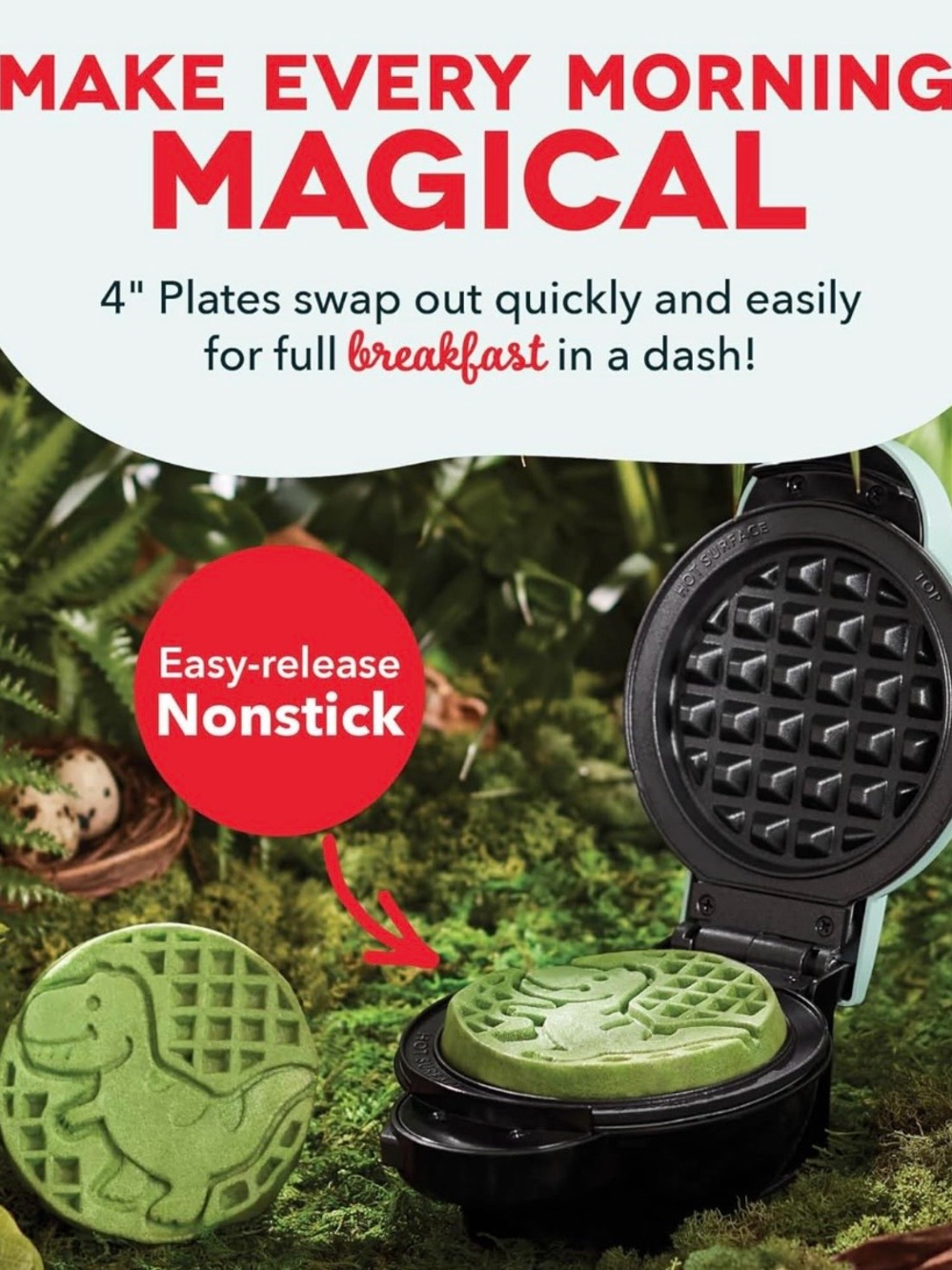 Dash MultiMaker Mini System-Mini Waffle Maker, 4-Removable Griddle Plates+EXTRAS - Picture 3 of 10